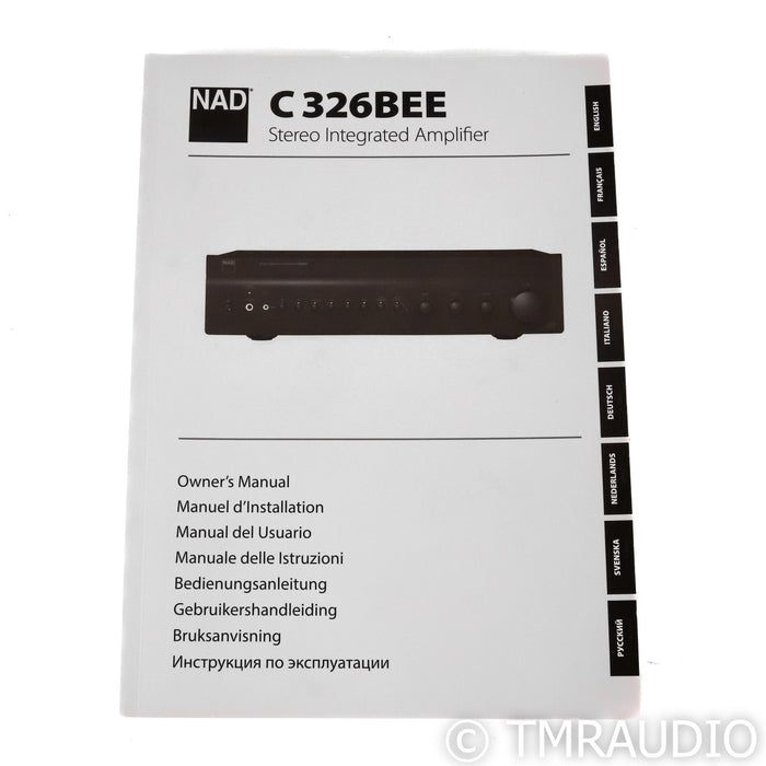 NAD C326BEE Stereo Integrated Amplifier; Black (No Remote)