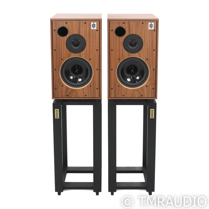 Harbeth Monitor 30.2 XD Bookshelf Speaker; Walnut Pair w/ TonTrager Stands