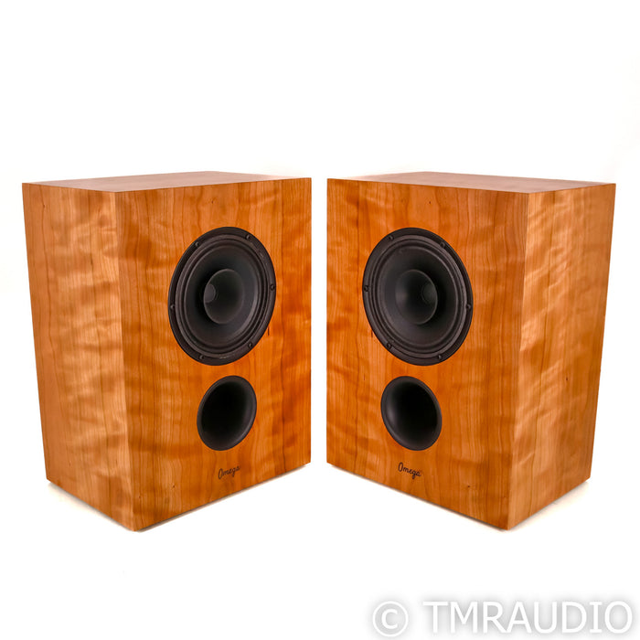Omega Speaker Systems Compact Alnico Bookshelf Speakers; Curley Cherry Pair