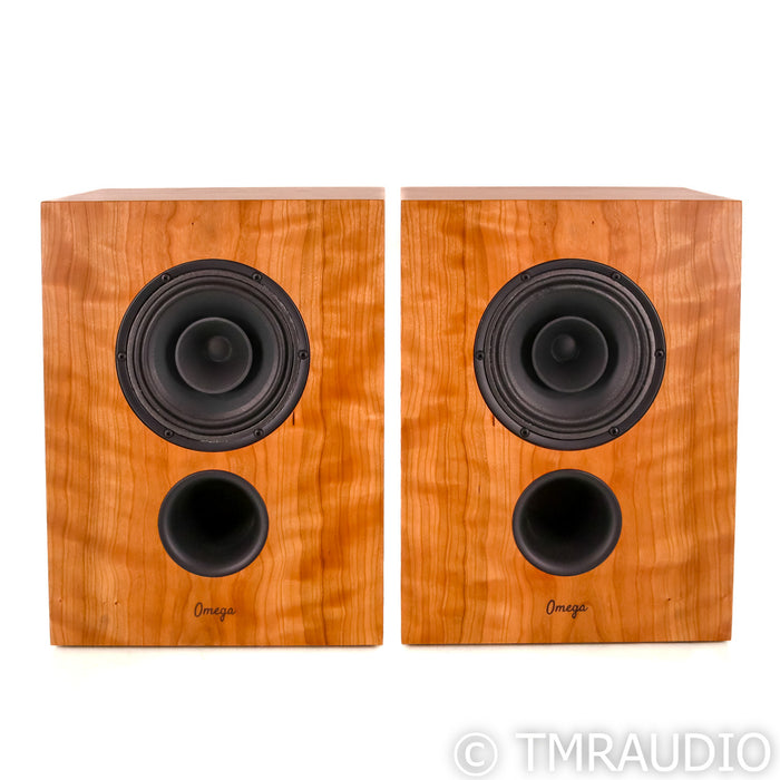 Omega Speaker Systems Compact Alnico Bookshelf Speakers; Curley Cherry Pair