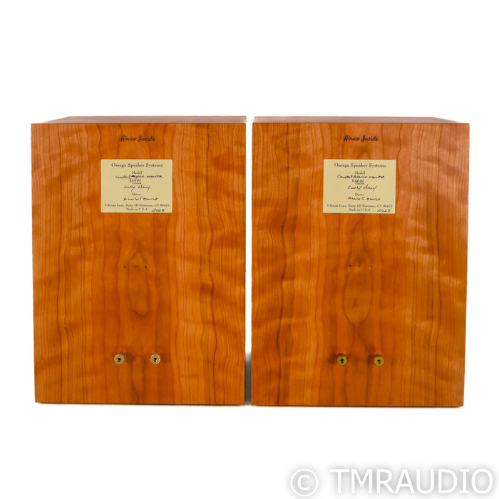 Omega Speaker Systems Compact Alnico Bookshelf Speakers; Curley Cherry Pair