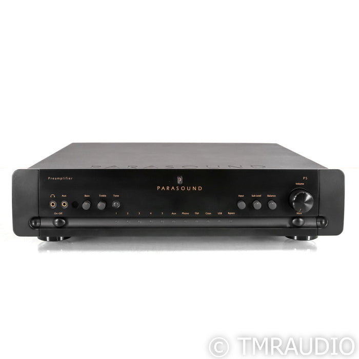 Parasound P5 2.1 Channel Preamplifier; MM / MC Phono; Black