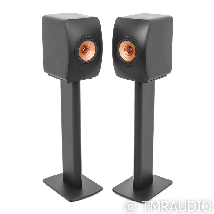 KEF LS50 Meta Bookshelf Speakers; LS-50; Black Pair with Stands