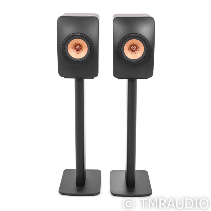 KEF LS50 Meta Bookshelf Speakers; LS-50; Black Pair with Stands