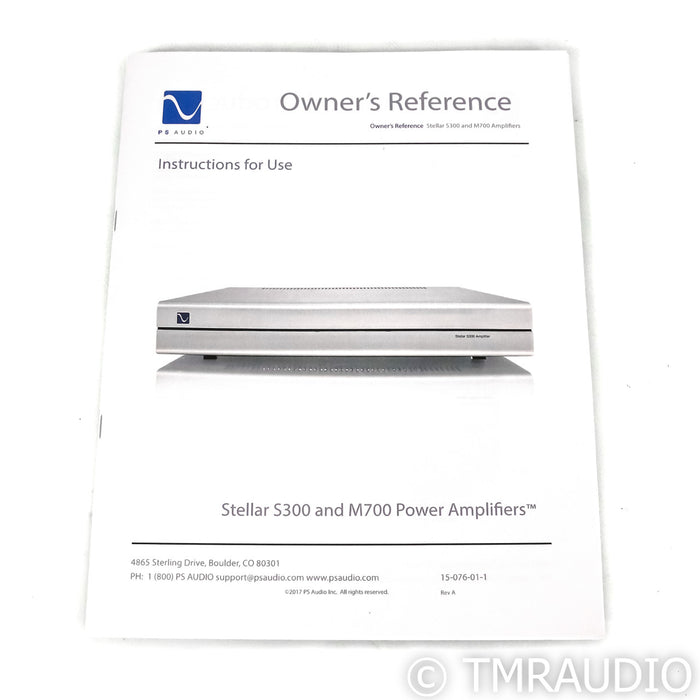 PS Audio Stellar S300 Stereo Power Amplifier; Silver