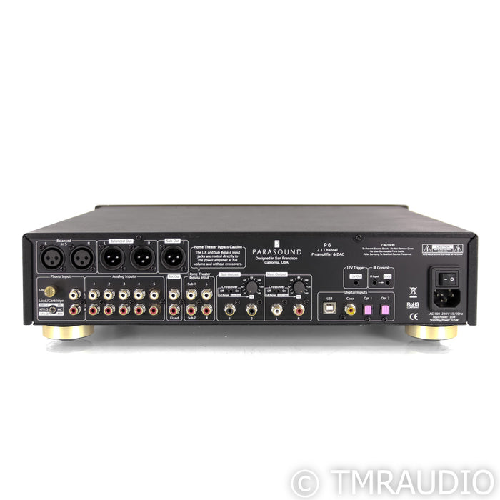 Parasound Halo P6 2.1 Channel Preamplifier; MM / MC Phono; Black