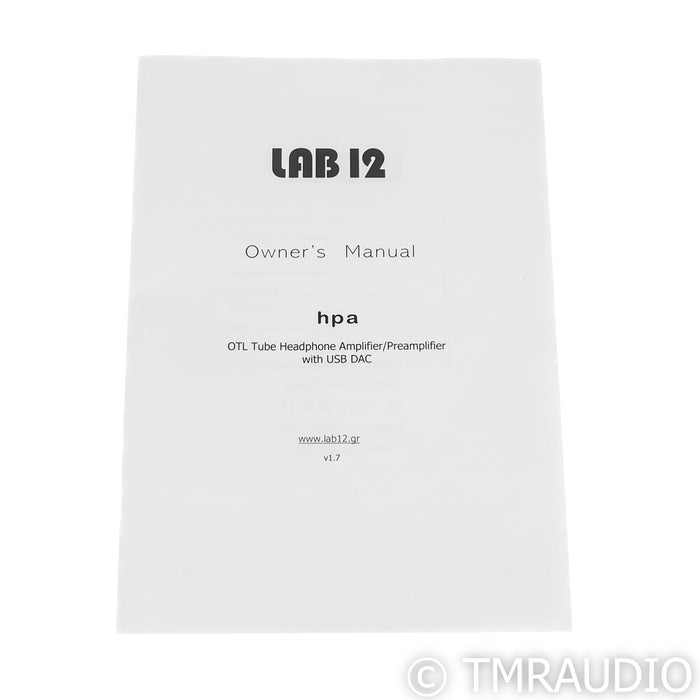 Lab 12 hpa Tube Headphone Amplifier; Black (Open Box)