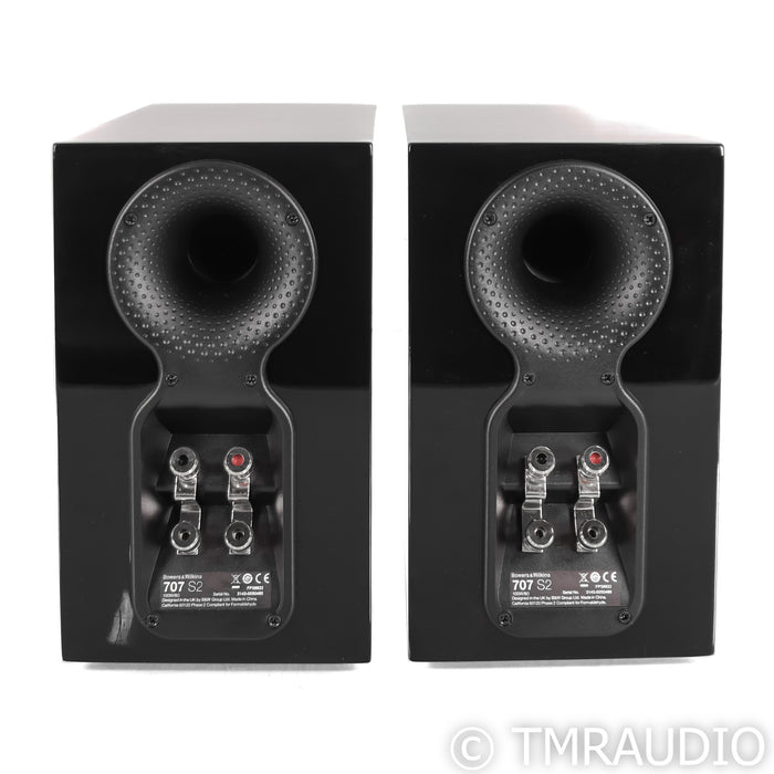 B&W 707 S2 Bookshelf Speakers; Gloss Black Pair