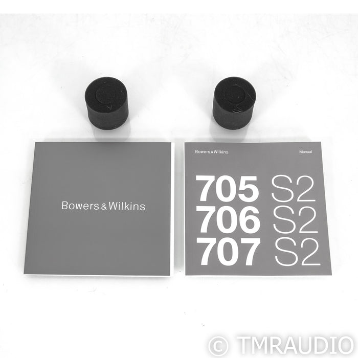 B&W 707 S2 Bookshelf Speakers; Gloss Black Pair