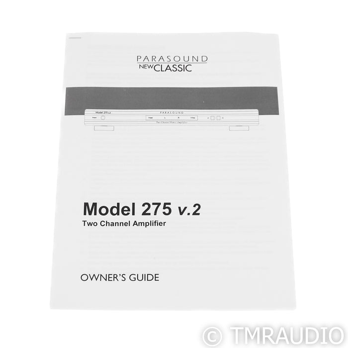 Parasound NewClassic 275 v.2 Stereo Power Amplifier; Black