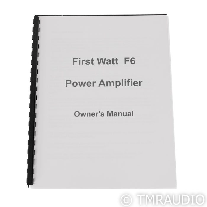 First Watt F6 Stereo Power Amplifier