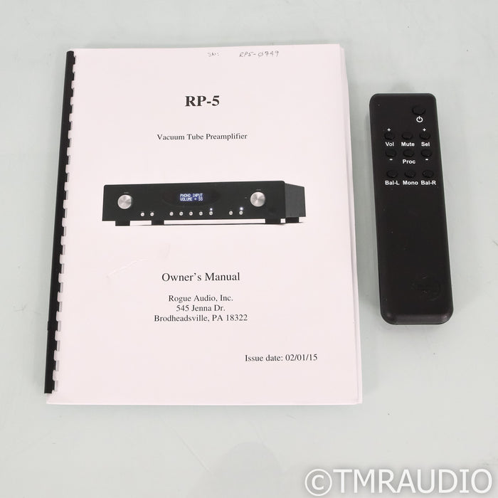 Rogue Audio RP-5 Stereo Tube Preamplifier; Black