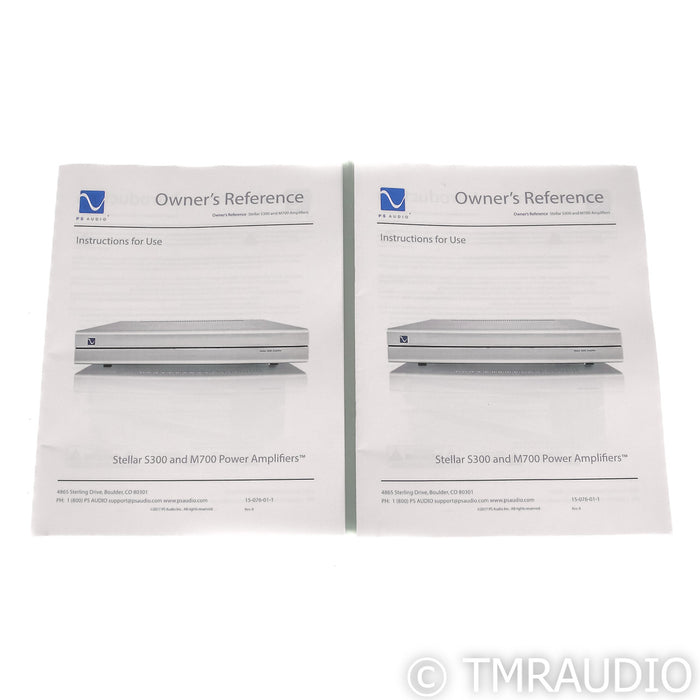 PS Audio Stellar M700 Mono Power Amplifiers; M-700 Pair; Signed by Paul