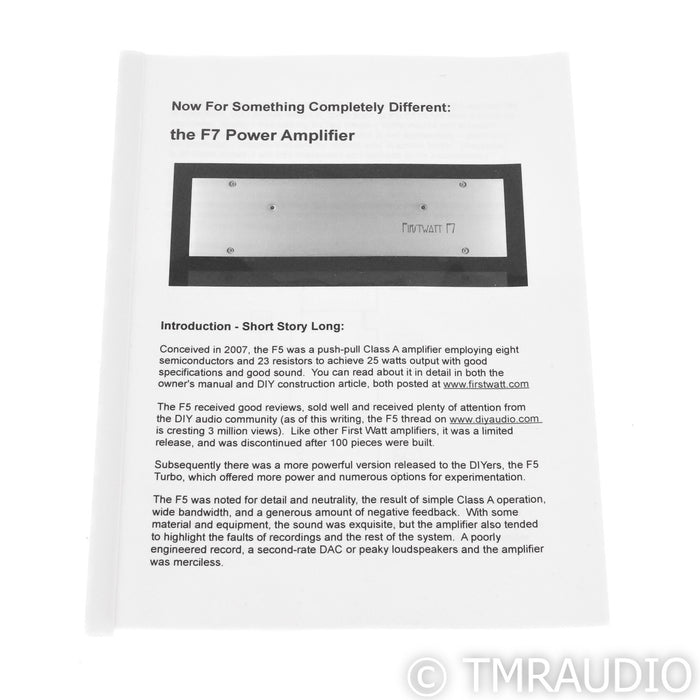 First Watt F7 Stereo Power Amplifier