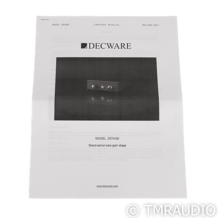 Decware ZSTAGE Tube Stereo Preamplifier; Z-Stage; Zen Triode Gain Stage