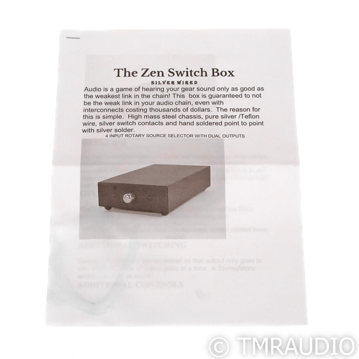 Decware Zen Stereo Passive Preamplifier; Switch-Box; ZSB; Volume Control
