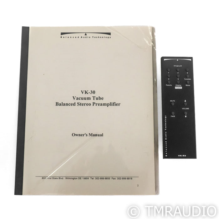Balanced Audio Technologt VK-30 Stereo Tube Preamplifier
