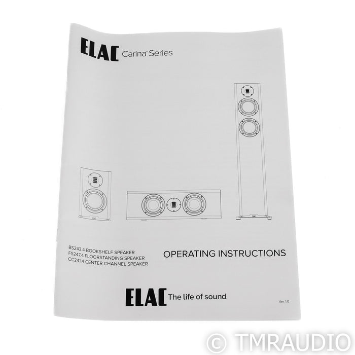 ELAC Carina BS243.4 Bookshelf Speakers; Satin Black Pair; BS-243.4