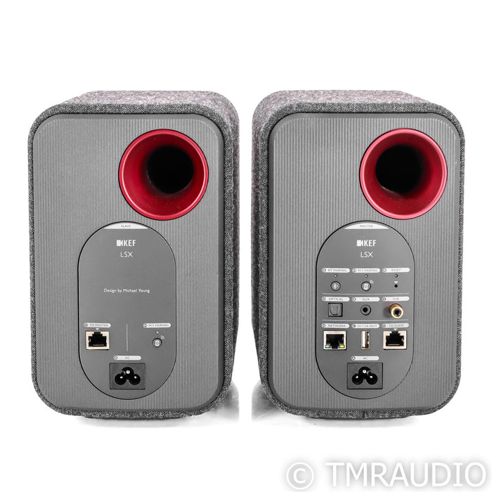 KEF LSX Wireless Bookshelf Speaker; Pair Denim