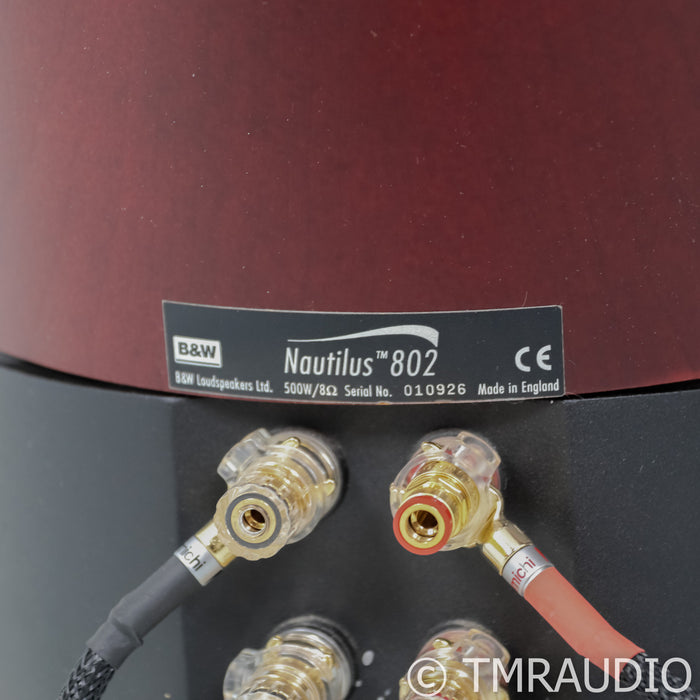 B&W Nautilus 802 Floorstanding Speakers; Red Cherry Pair