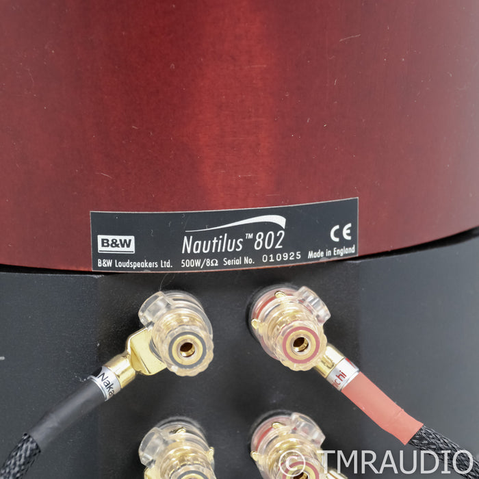 B&W Nautilus 802 Floorstanding Speakers; Red Cherry Pair