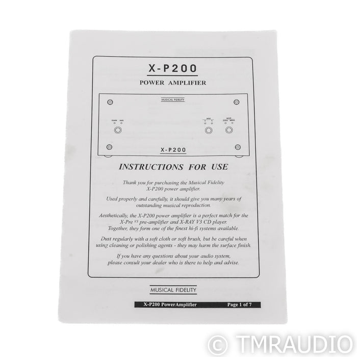 Musical Fidelity X-P200 Stereo Power Amplifier