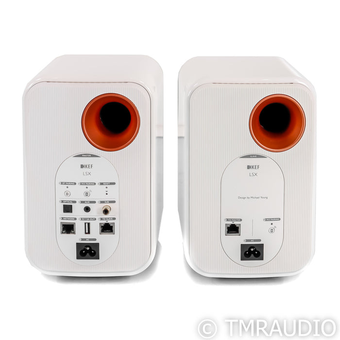 KEF LSX Bookshelf Speakers; White Pair