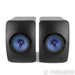 KEF LS50 Wireless Powered Bookshelf Speakers; Gloss Black / Blue
