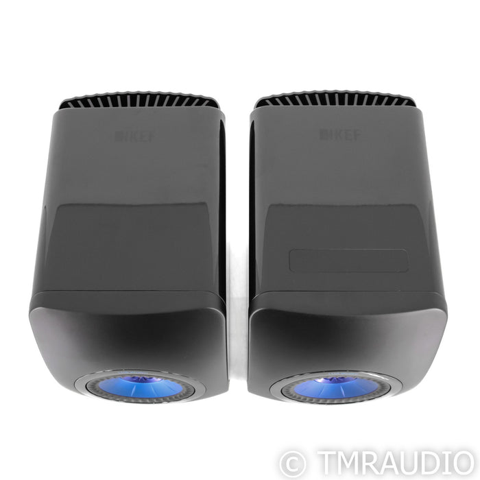 KEF LS50 Wireless Powered Bookshelf Speakers; Gloss Black / Blue