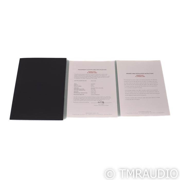 Transparent Audio XL Speaker Cables; 8ft Pair