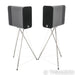 Q Acoustic Concept 300 Bookshelf Speakers; Silver and Ebony Pair w/ Stands