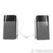 Q Acoustic Concept 300 Bookshelf Speakers; Silver and Ebony Pair w/ Stands