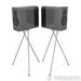 Q Acoustic Concept 300 Bookshelf Speakers; Silver and Ebony Pair w/ Stands