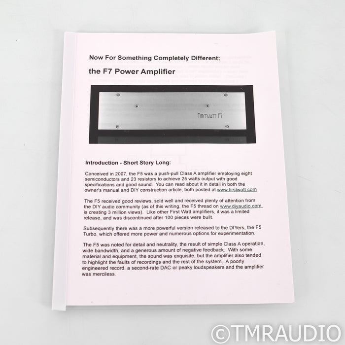 First Watt F7 Stereo Power Amplifier