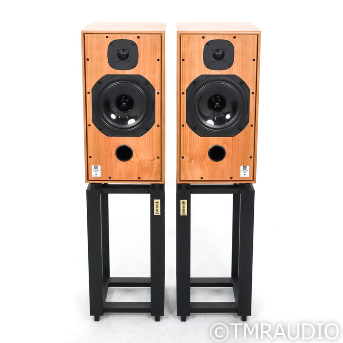 Harbeth HL Compact 7ES-3 XD Bookshelf Speakers; Ton Traeger Stands; Cherry Pair