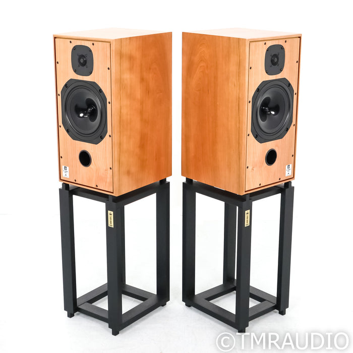 Harbeth HL Compact 7ES-3 XD Bookshelf Speakers; Ton Traeger Stands; Cherry Pair