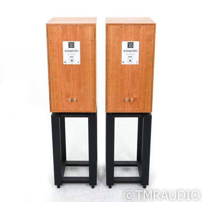 Harbeth HL Compact 7ES-3 XD Bookshelf Speakers; Ton Traeger Stands; Cherry Pair