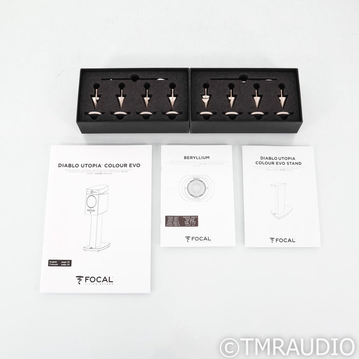 Focal Diablo Utopia Colour Evo Bookshelf Speakers; Ash Gray Pair w/ Stands