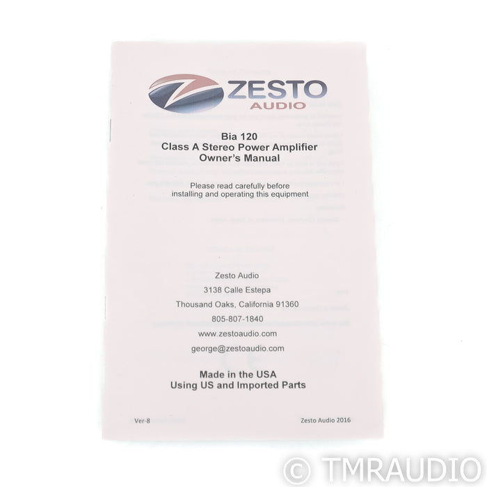 Zesto Audio Bia 120 Stereo Tube Power Amplifier
