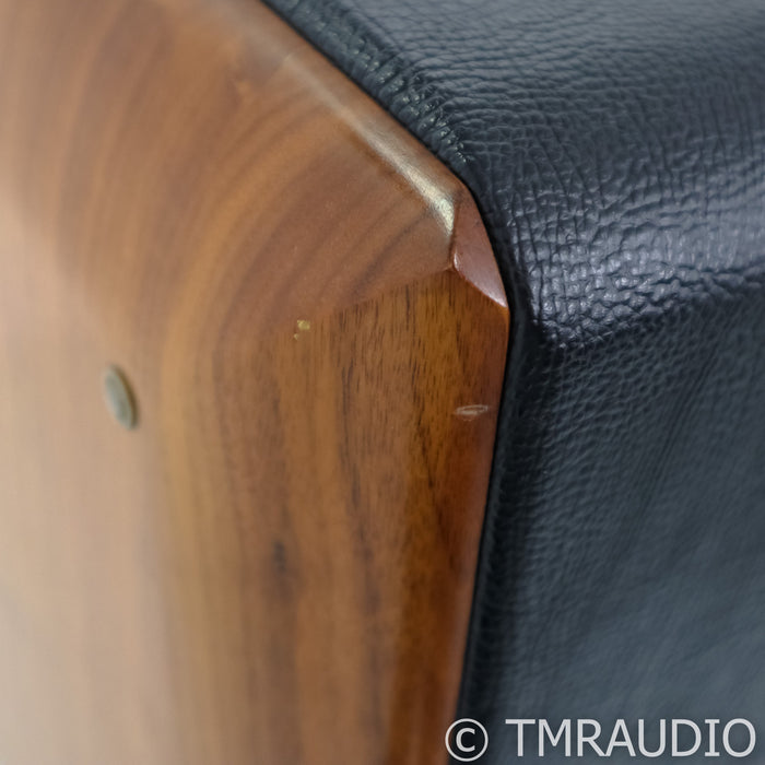Sonus Faber Concerto Bookshelf Speakers; Black Leather w/ Walnut Pair; W/ Stands