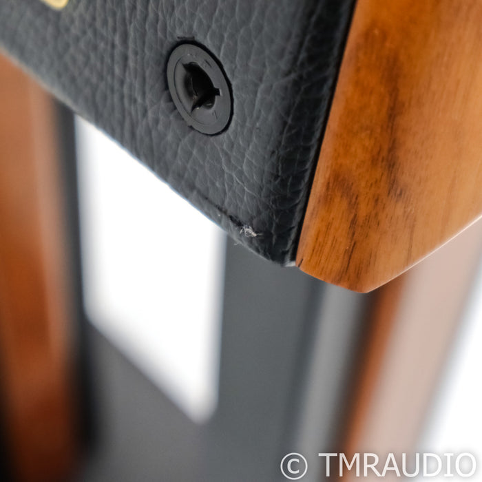 Sonus Faber Concerto Bookshelf Speakers; Black Leather w/ Walnut Pair; W/ Stands