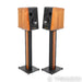 Sonus Faber Concerto Bookshelf Speakers; Black Leather w/ Walnut Pair; W/ Stands