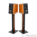 Sonus Faber Concerto Bookshelf Speakers; Black Leather w/ Walnut Pair; W/ Stands