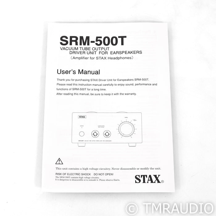 Stax SRM-500T Stereo Tube Headphone Amplifier; 5-Pin Pro