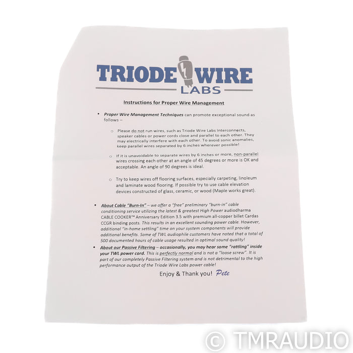 Triode Wire Labs 7 Plus Power Cable; 1m AC Cord
