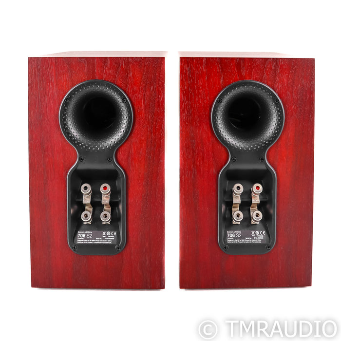 B&W 706 S2 Bookshelf Speakers; Rosenut Pair