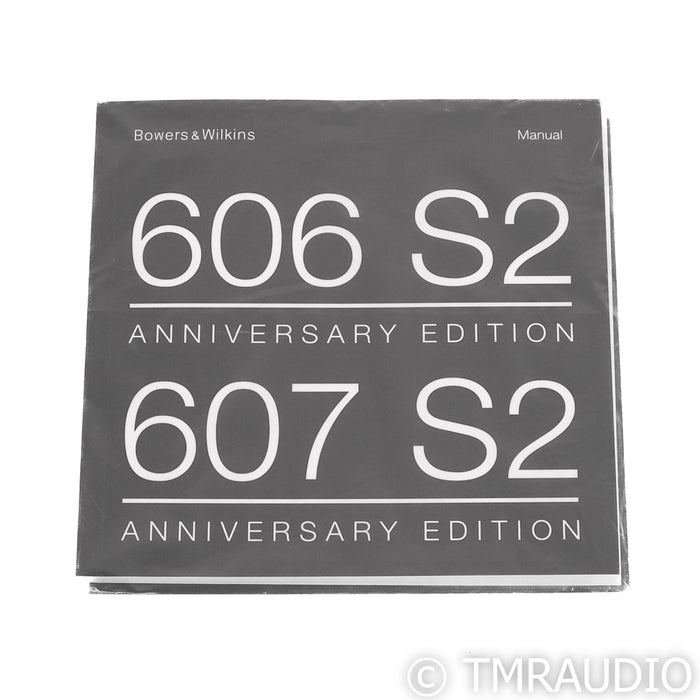 B&W 606 S2 Anniversary Edition Bookshelf Speakers; Black Ash Pair