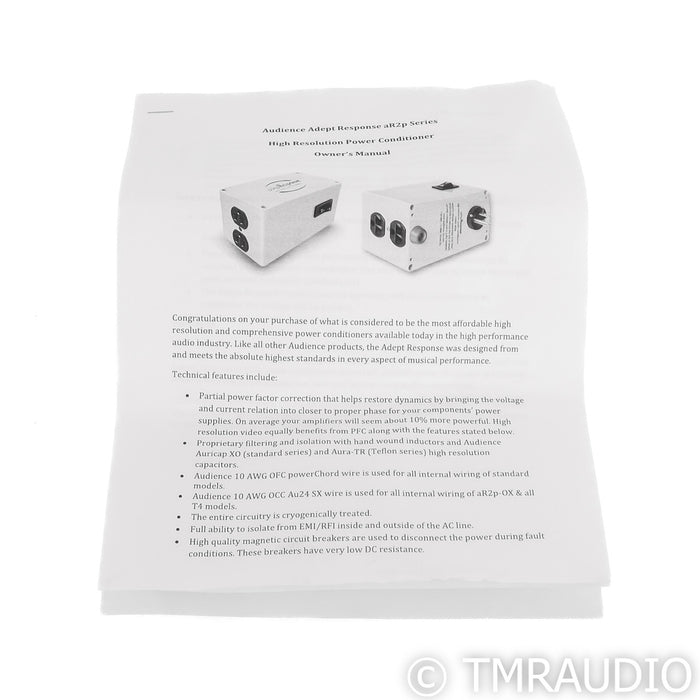 Audience aR2P-T4 AC Power Conditioner; Adept Response; Teflon (Demo w/ Warranty)