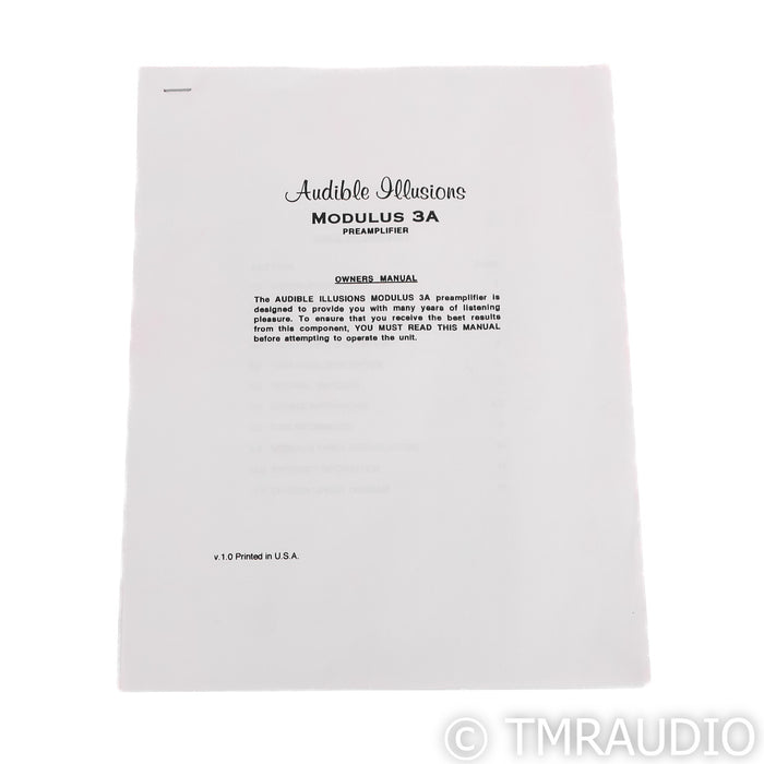 Audible illusions Modulus 3A Stereo / Mono Tube Preamplifier