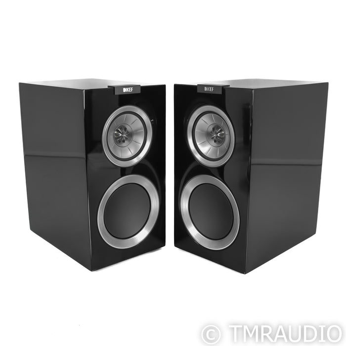 KEF R300 Bookshelf Speakers; Piano Black Pair